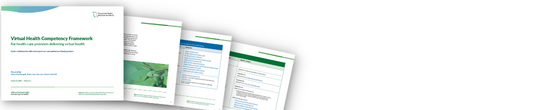 A fanning of the pages of the Virtual Health Competencies to show a preview of the document